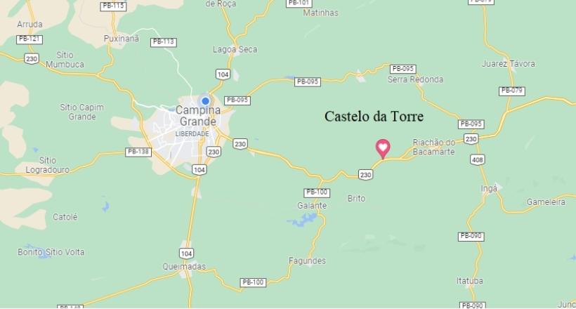 Localização do Castelo da Torre